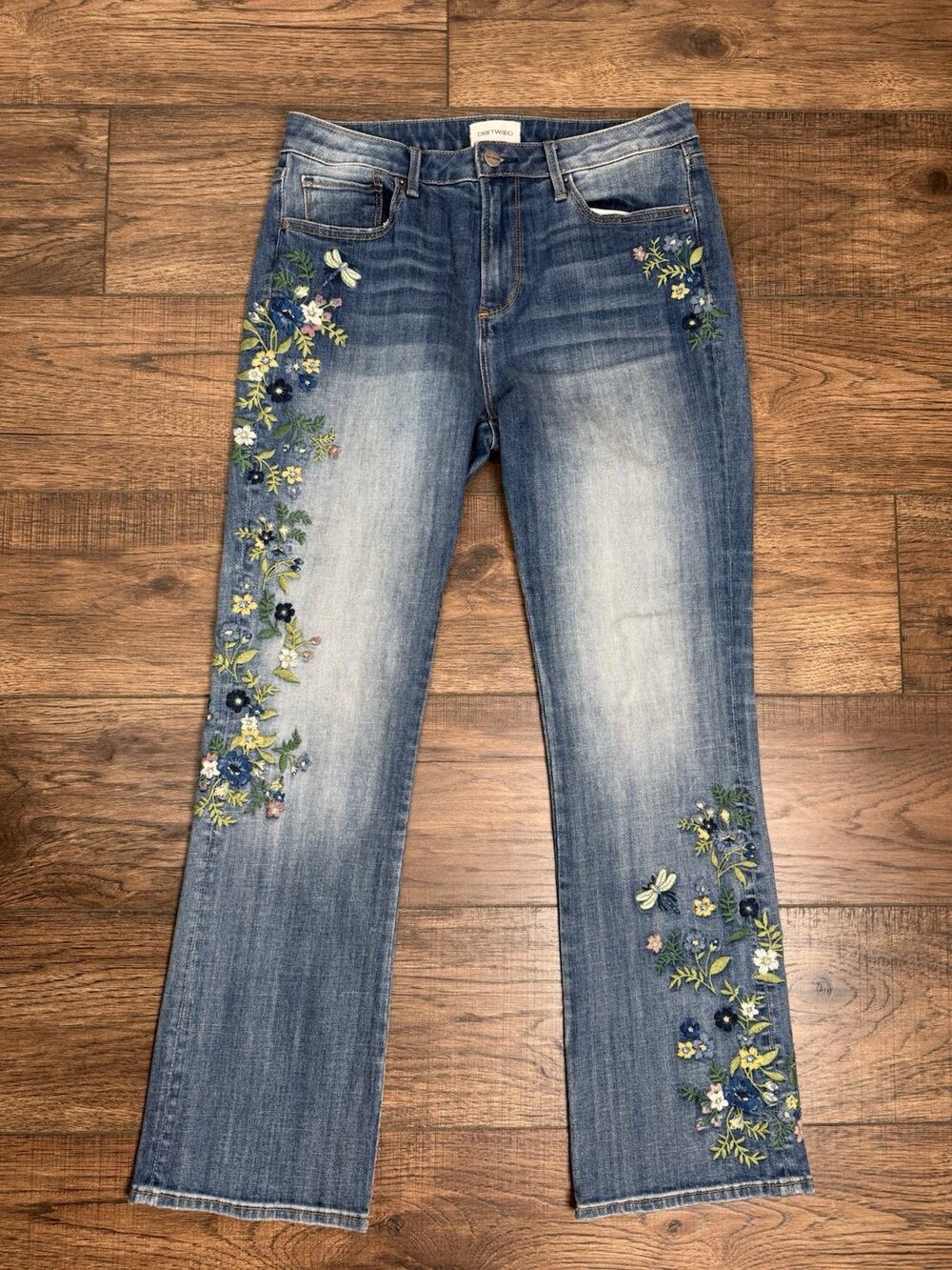 DRIFTWOOD Kelly Floral Embroidered Jeans Sz 29x31